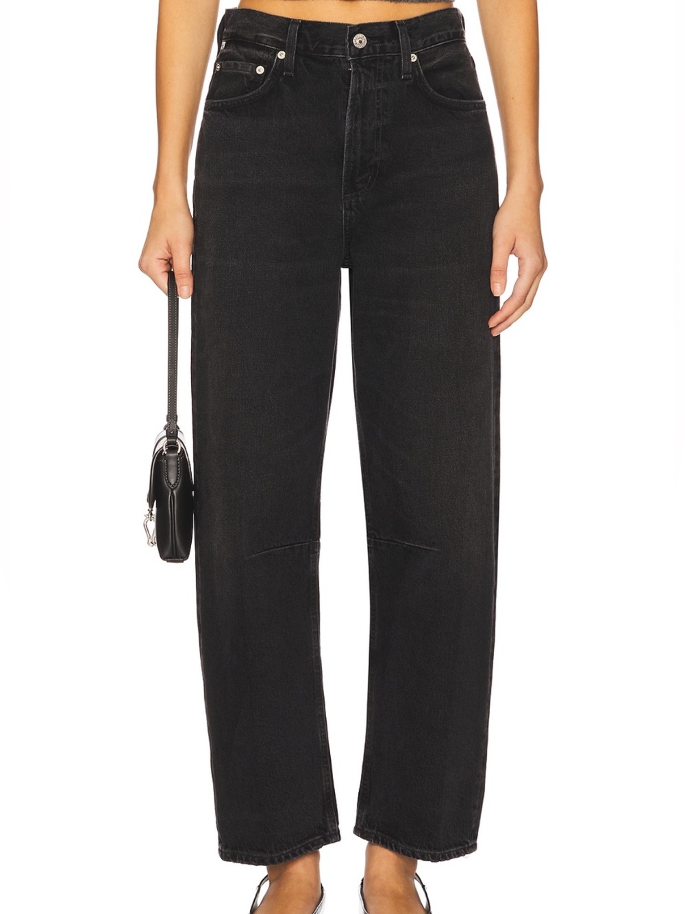 Citizens Of Humanity “Miro” Relaxed Wide-Leg Black Jeans